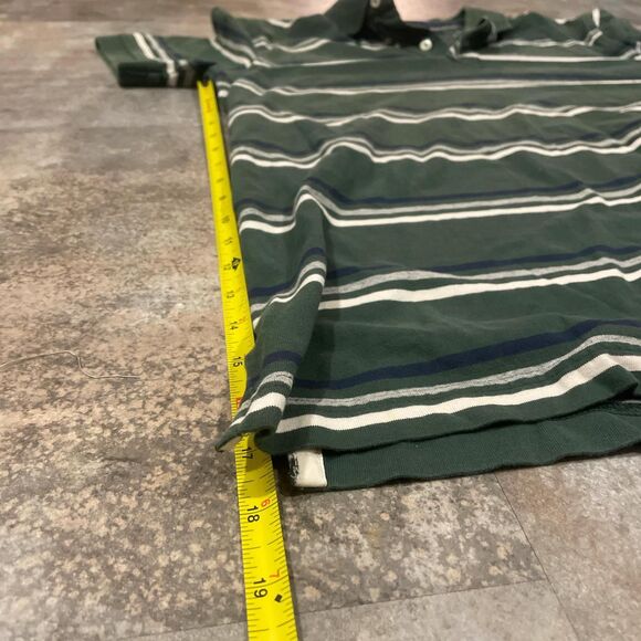 tommy hilfiger green and white striped polo shirt size medium - Picture 4 of 6